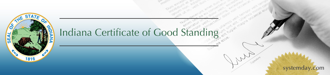 Indiana Certificate of Good Standing