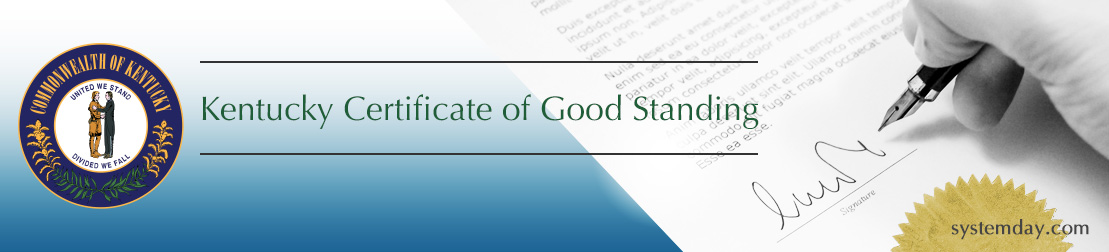 Kentucky certificate of Good Standing