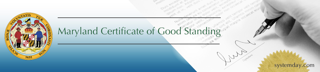 Maryland Certificate of Good Standing