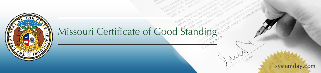 Missouri Certificate of Good Standing