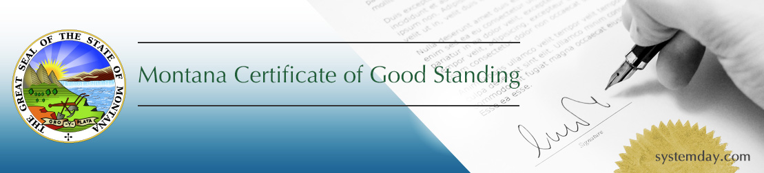 Montana Certificate of Good Standing