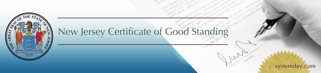 New Jersey Certificate of Good Standing