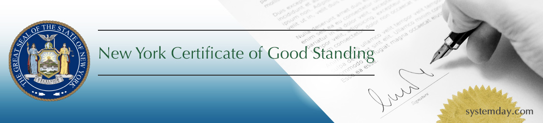 New York Certificate of Good Standing