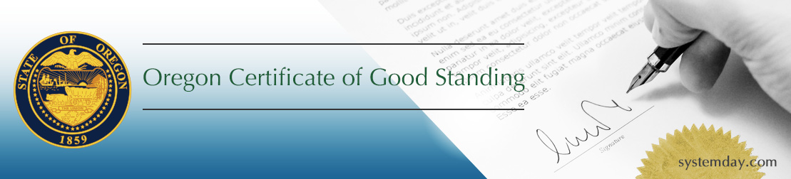  Oregon Certificate of Good Standing