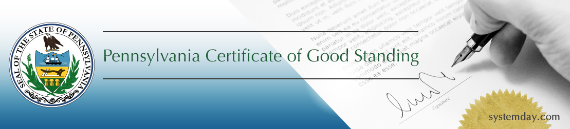 Pennsylvania Certificate of Good Standing 