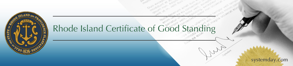 Rhode Island Certificate of Good Standing