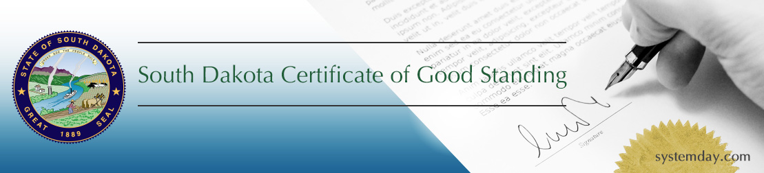 South Dakota Certificate of Good Standing