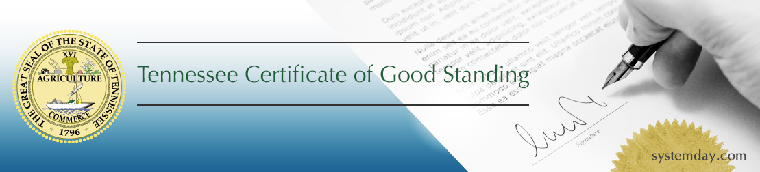  Tennessee Certificate of Good Standing
