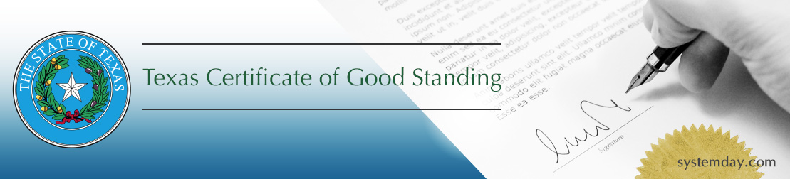 Texas Certificate of Good Standing
