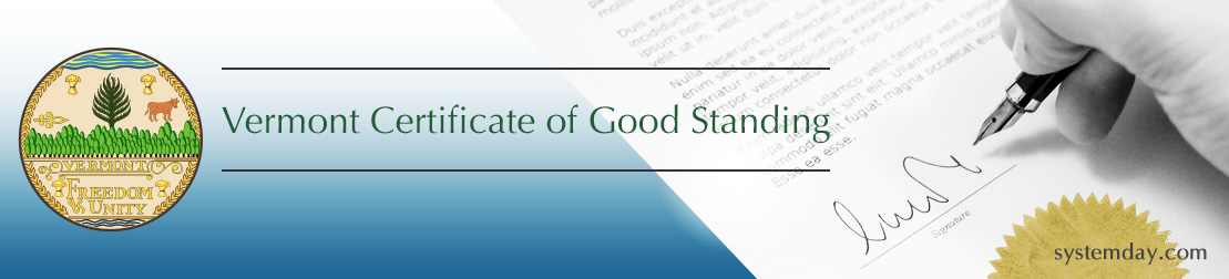 Vermont Certificate of Good Standing
