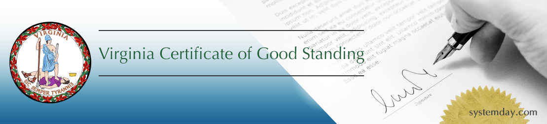 Virginia Certificate of Good Standing 