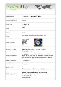 Belize Company Search example