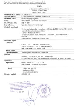 Czech Republic company extract