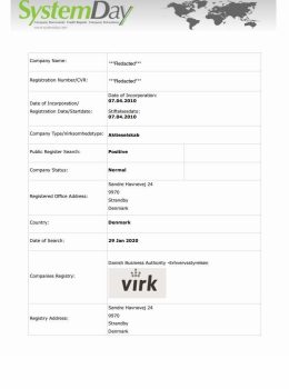 Denmark Company Search example