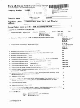 Gibraltar Annual Return