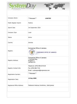 Jamaica Company Search