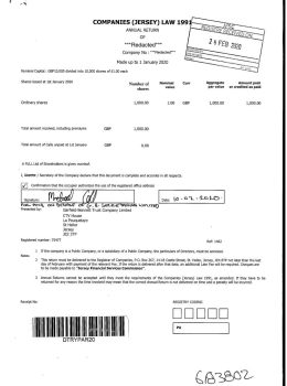 Jersey Annual Return