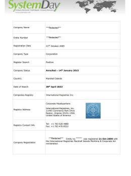 Marshall Islands Company Search Example