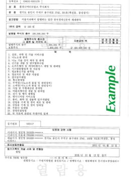 South Korea Certificate of Incorporation