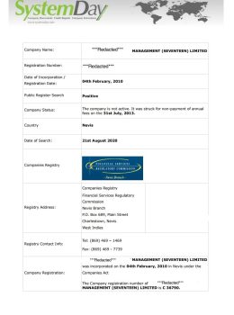 St Kitts and Nevis Company Search