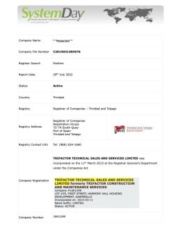 Trinidad and Tobago Company Search