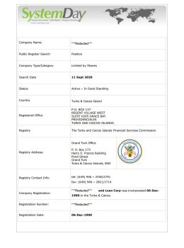 Turks & Caicos Company Search